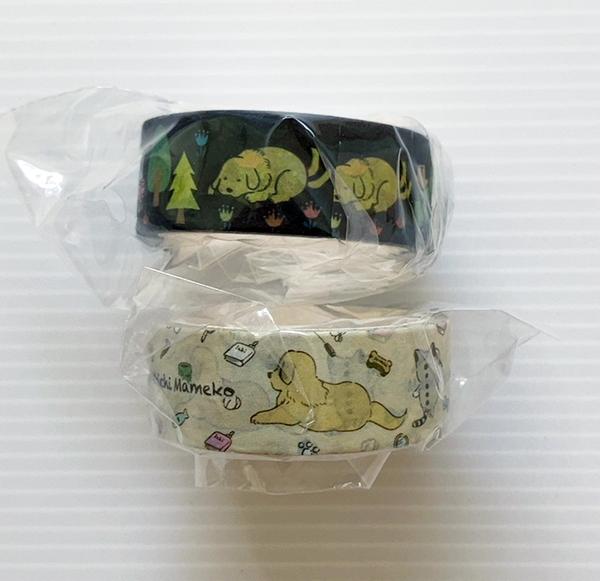★マスキングテープ 2個セット まめきちまめこニートの日常 ペット柄 森柄 グッズこれくしょん タビ メロ シンバ こまち ガチャ 新品