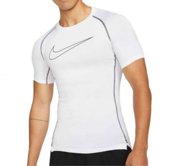新品 送料込 NIKE PRO DRI-FIT TOP Mサイズ 白 ナイキ ドライフィット ショート スリーブ コンプレッション トレーニング RUN ランニング