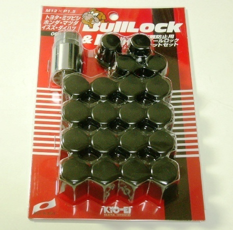 KYO-EI ブルロック&ナット M12×P1.5(21HEX) 5H用 ブラック 黒 トヨタ マツダ等 0651B