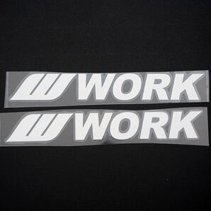 新品・未使用☆WORK ワーク カッティングステッカー ホワイト 2枚 縦28mm×横200mm デカール | 切り文字 | 切文字 | 新品 | 送料無料