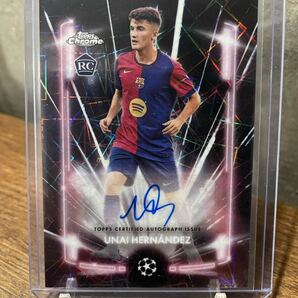 2024-25 Topps Chrome UEFA Club Competition 直筆サイン ウナイ・フェルナンデス FCバルセロナ BLACK LAZER