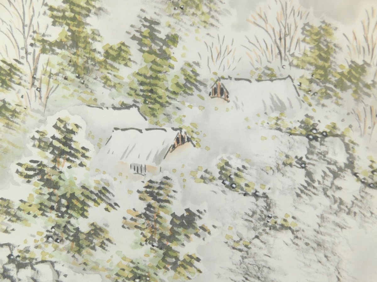 絹本　山水画 掛軸 鏡山 掛け軸B 絹本山水大立軸 - メルカリ