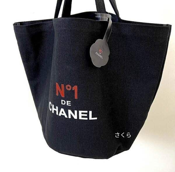 シャネル ノベルティ トートバッグ CHANEL ブラック エコバッグ ブランド ロゴ バッグ 黒 非売品 新品未使用品