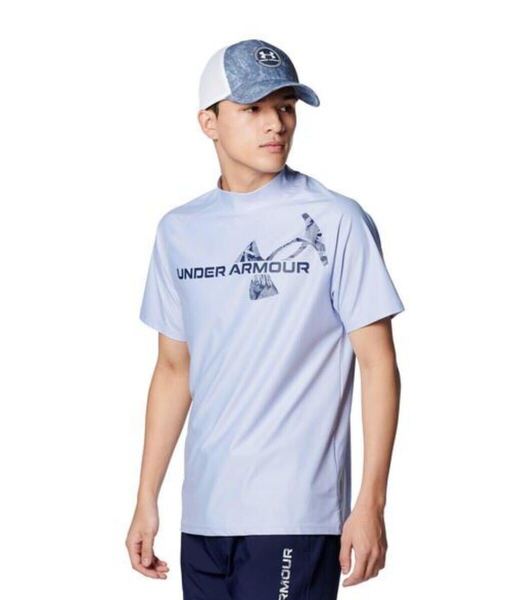 即決新品 Lサイズ UNDER ARMOUR GOLF 半袖モックネックシャツ ライトパープル アンダーアーマーゴルフ