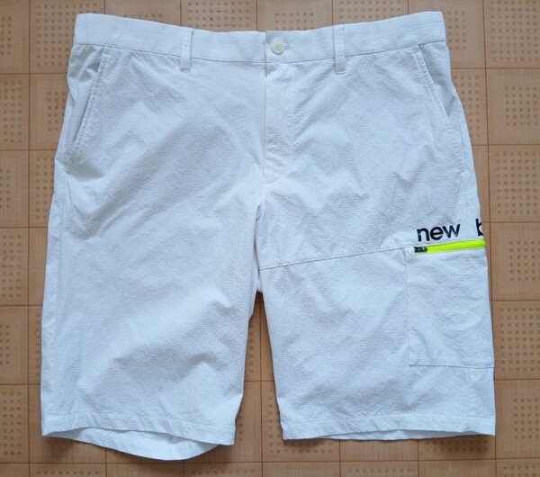 即決 New Balance GOLF ストレッチハーフパンツ 7サイズ 88~92㎝ ホワイト ニューバランス ゴルフ