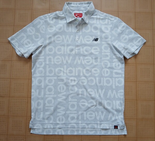 即決 New Balance GOLF メンズ半袖シャツ ホワイト柄 5サイズ Lサイズ相当 ニューバランス ゴルフ