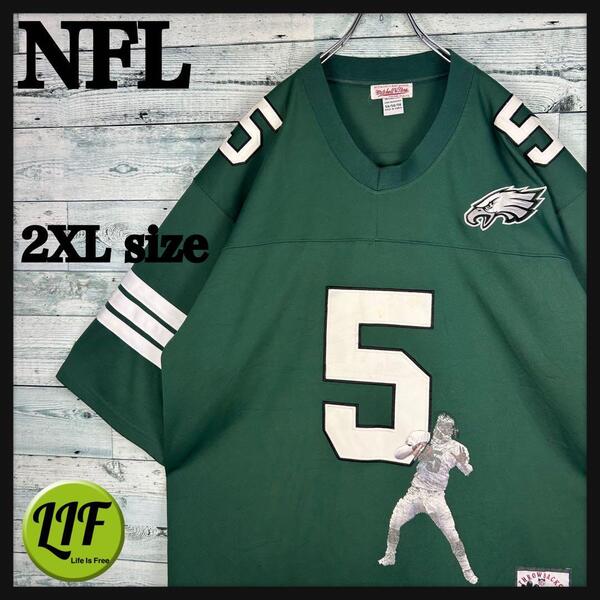 NFL ミッチェルアンドネス 全刺繍 イーグルス ゲームシャツ 2XL 5357