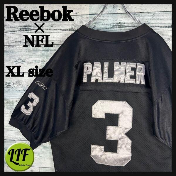 リーボック NFL 全刺繍 レイダース アメフトゲームシャツ XL 5412