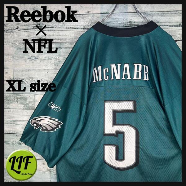 リーボック NFL プリントチームロゴ イーグルス ゲームシャツ XL 5434