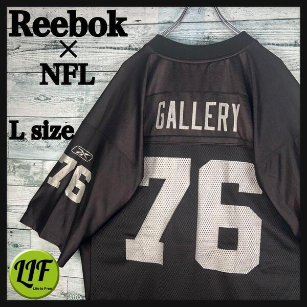 リーボック NFL プリントチームロゴ レイダース ゲームシャツ L 5460