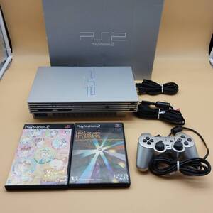 【s13328】PS2 プレステ2 SCPH-39000 本体 シルバー 箱付 『乙女的恋革命★ラブレボ!!』 『Rez』 ソフト2本