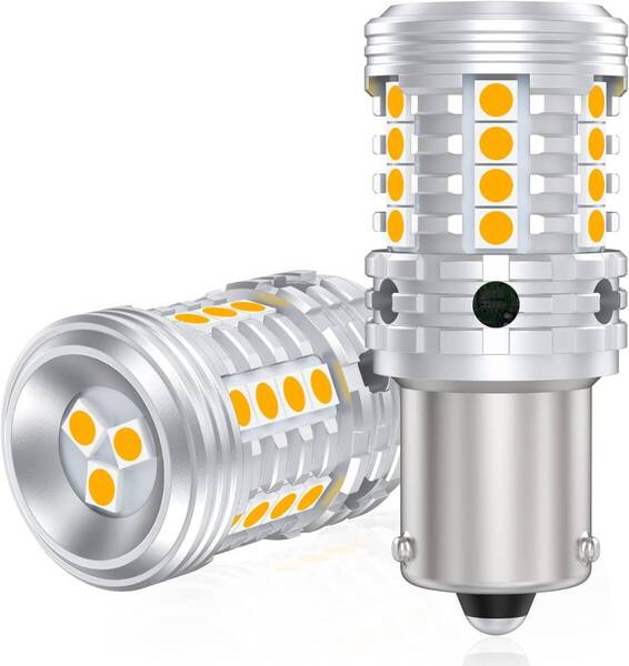 S25 ピン角違い LED ウィンカー バルブ ピン角 違い 150°純正アンバー ハイフラ防止 抵抗内蔵 S25シングル BAU15S PY21W (2個入り)