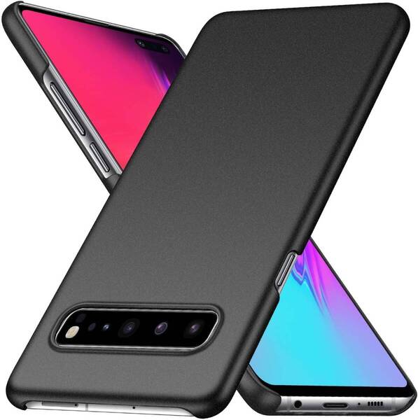 Samsung Galaxy S10 5G 専用ケース PC材質 擦り傷防止 超薄 健康安全な材料 薄型 防衝撃 全面保護ケース (黒)