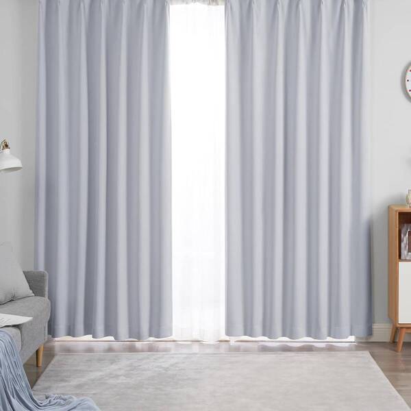 Hansleep カーテン 1級遮光 2枚組 幅100cm丈178cm アイスグレー 断熱 防寒 防音 省エネ 厚手 無地 (アイスグレー 幅100cm×丈178cm)