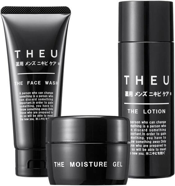 薬 用 メンズ ニキビ ケア 洗顔 保湿 ジェル 化粧水 3点 セット THEU ニキビ跡 ニキビ予防 対策 医薬部外品 日本製 大人ニキビ 子供ニキビ