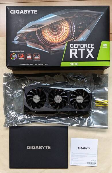 送料無料 GIGABYTE Geforce RTX 3070 GV-N3070GAMING OC-8GD 動作確認済み トリプルファンクーラー ギガバイト ゲーム ゲーミング モデル