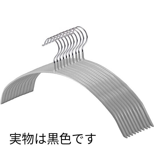 ▲【フック回転】 MCJAPAN すべり落ちない アーチ型 ハンガー 10本組 安心の日本国内企画 回転フック 滑らない (ブラック, 10本)