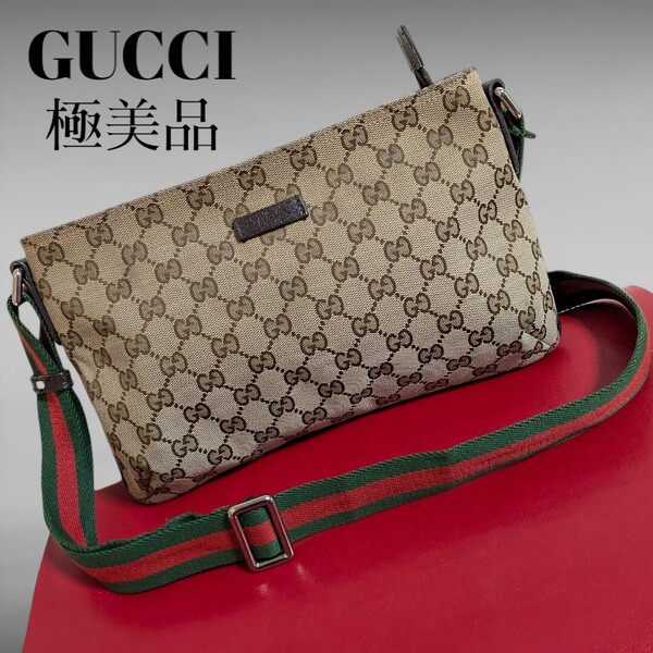 極美品 GUCCI シェリー GG ショルダーバッグ 斜め掛け キャンバス グッチ 美品 クロスボディ シェリーライン レディース バッグ 正規品