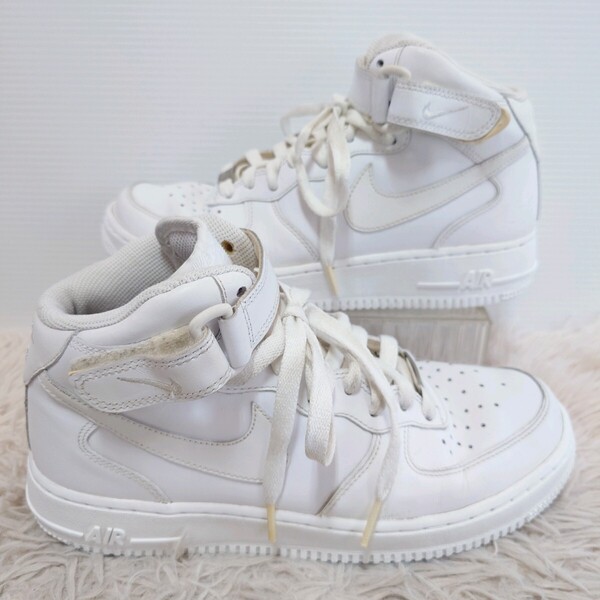 NIKE AIR FORCE 1 MID ナイキ エアフォース スニーカー シューズ 靴 24.5cm レディース ホワイト 白色