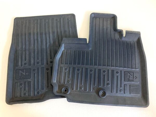 ◆DE50清掃済/車名ロゴ入り! ホンダ純正OP ラバーマット 縁高タイプ 08P13-TY7-000 N-BOX+ カスタム JF1 JF2 前席 左右 フロアマット ゴム