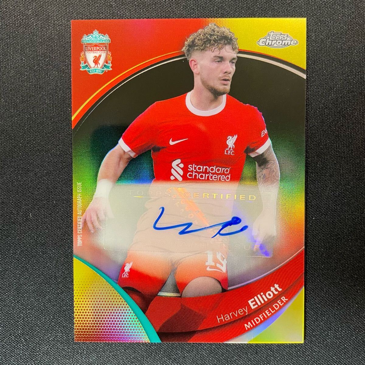 2024-25 Topps Chrome UEFA Harvey Elliott Auto Liverpool /250