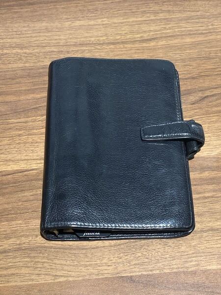 ヴィンテージ filofax personal stratford real leather ファイロファックス パーソナルサイズ 本革システム手帳カバー ブラック