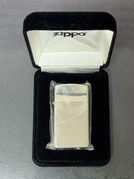 zippo メビウス スターリングシルバー スリム 純銀 限定品 2面加工品 2016年製 MEVIUS STERLING SILVER ベロアケース 保証書 STERLING