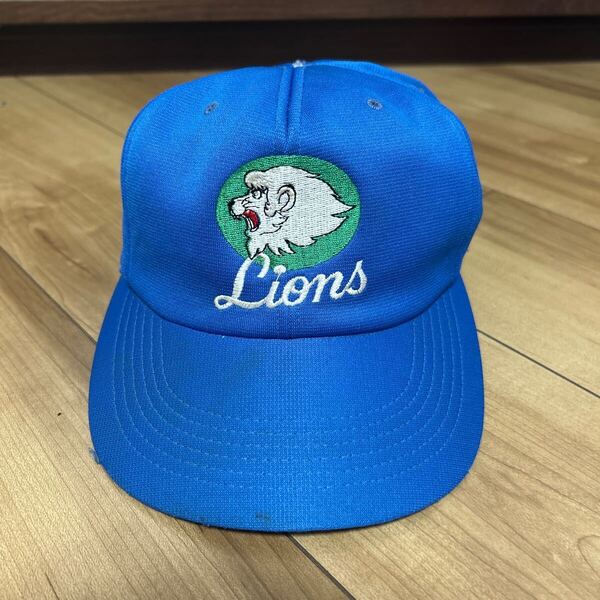 西武ライオンズ 80s90sヴィンテージ キャップ ベースボールキャップ 野球帽 帽子 オールド 当時もの ユニフォーム 刺繍 54cm