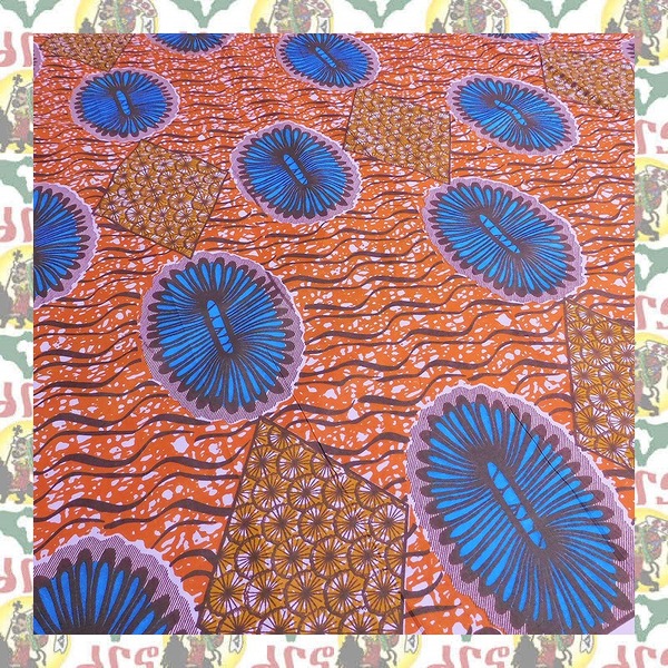 【SALE/180cm x 110cm/2ヤード】アフリカンプリント生地 barg-r64 アフリカ布 アフリカ生地 ゴールドプリント アンカラ キテンゲ