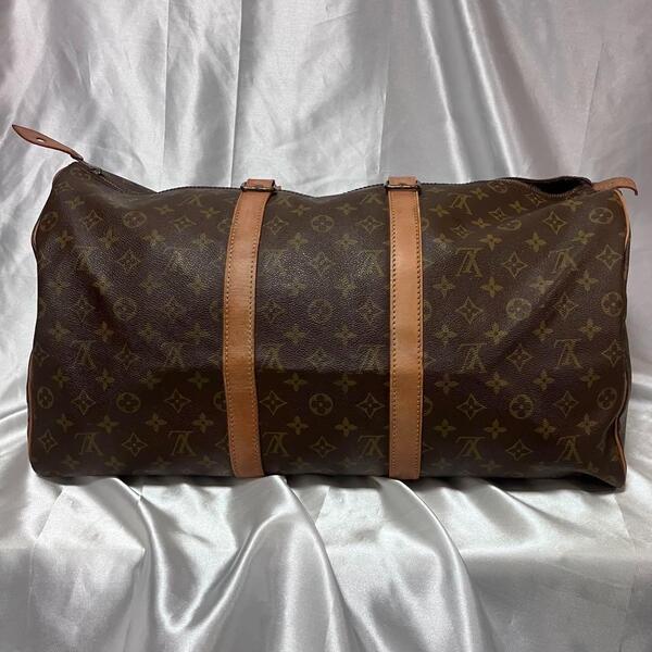 LOUISVUITTON ルイヴィトン キーポル50 ボストンバッグ モノグラムキャンパス 折りたたみ可能 コンパクト 旅行 ジム 軽量 鑑定済 送料無料