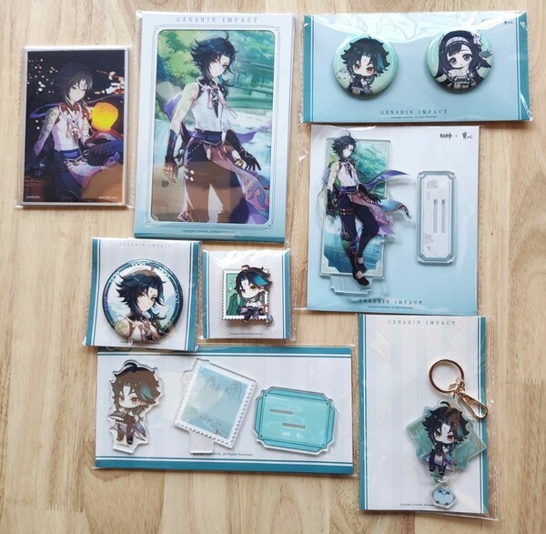 原神 貴州 Genshin 中国 コラボ イベント 藍硯 グッズ9点セット アクリルスタンド アクキー 缶バッジ 色紙 メタルバッジ