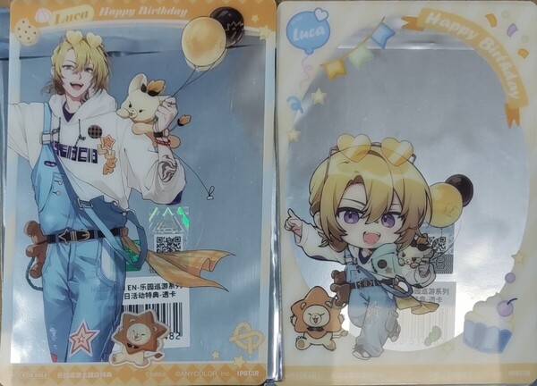 NIJISANJI EN にじさんじ カフェ ipstar 中国 バースデー 誕生日 特典 ノベルティ クリアカード SD Luca ルカ カネシロ 2点セット