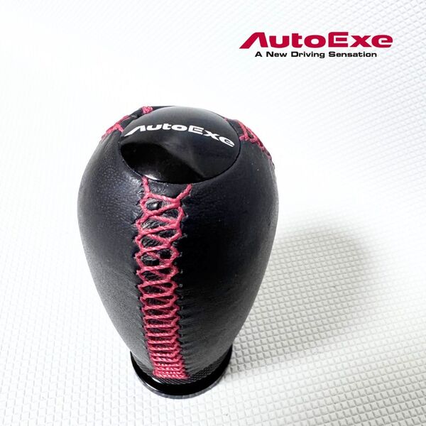 美品!AutoExe シフトノブ レッドステッチ オートエグゼ 送料無料/即決【50605-17】