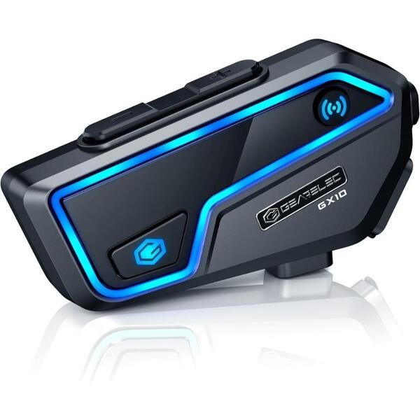 バイクインカム GX10 1-10人同時通話 通話距離2000M 音楽共有