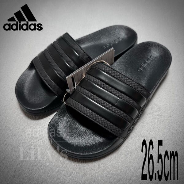 【新品未使用】adidasサンダル アディレッタ 26.5cm GZ3772 オールブラック 黒 ADILETTE 3本ライン