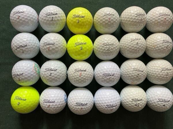 ◇送料無料 ♪ タイトリスト NXT、NXT Tour、PRO V1などのMIX ☆ロストボール24個 ◎Titleist ゴルフボール