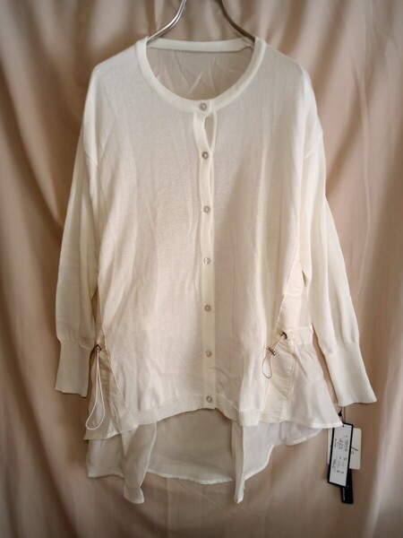 12691 ★★ Viburnum Coco Chi Closet 異素材長袖カーディガン 羽織 サイズM〜L 新品