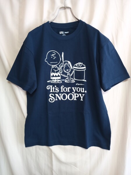 12804 ★★ ユニクロ UT PEANUTS プリントTシャツ ネイビー サイズS