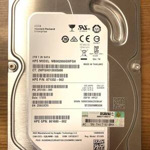 【状態◎】Seagate シーゲート Enterprise Capacity 3.5 シリーズ ST2000NM0008 3.5インチ HDD 2TB(エンタープライズ向けHDD/HP OEM品)
