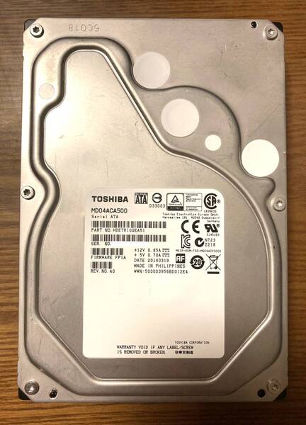 【状態◎】東芝 Toshiba MDシリーズ MD04ACA500 3.5インチHDD 5TB(高信頼モデル)