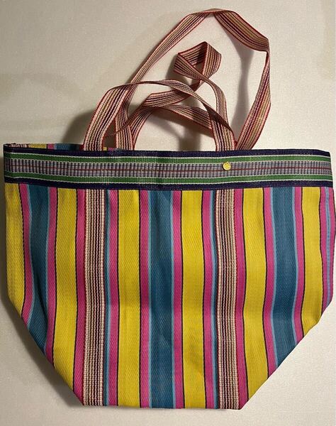 ne Quittez pas /Multi Stripe Mesh Wide Tote Bag /SIZE 幅50cm 高さ35cm /Yellow /ヌキテパ/マルチストライプメッシュワイドトートバッグ