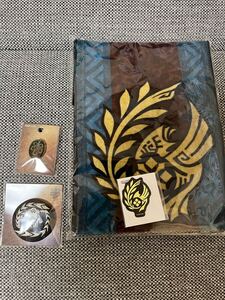 【新品】送料無料 モンスターハンターワイルズ Amazon特典 マフラータオル・刺繍缶バッジ・蓄光ステッカー・ピンバッジ