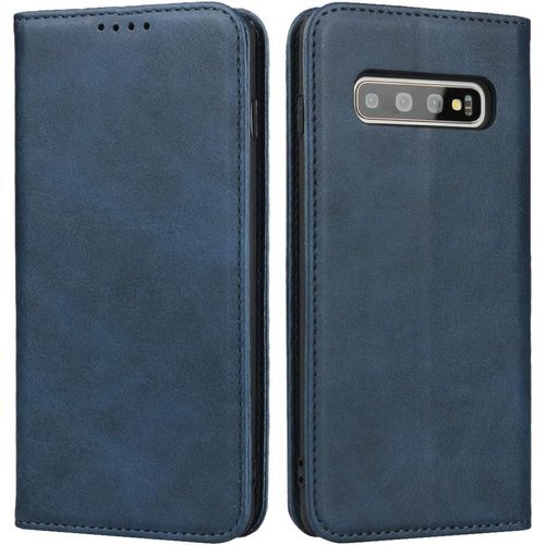 Eastwave SAMSUNG Galaxy S10 ー 内蔵マグネット 合成皮革 財布型カバー 5色 ブルー 24