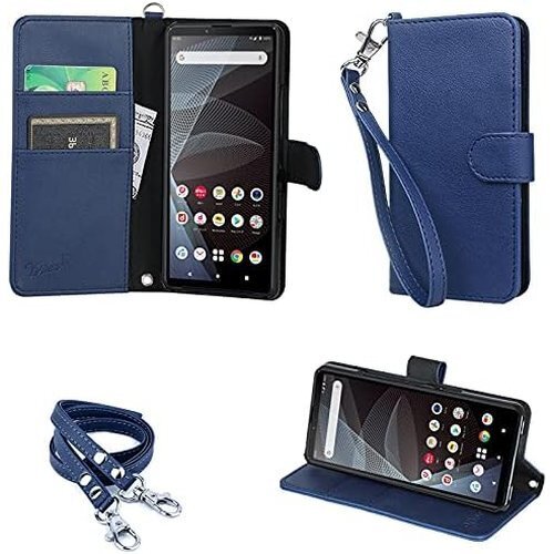 wisers Xperia 10 Ⅲ ケース 手帳型 2種付 ハンドストラップ/ネックストラップ カード収納 88