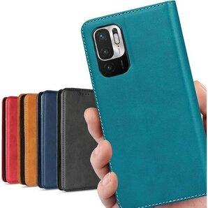 Xiaomi Redmi Note 10 JE ケース ード入れ スタンド機能 落ち着いた色 レトロ ターコイズ 126