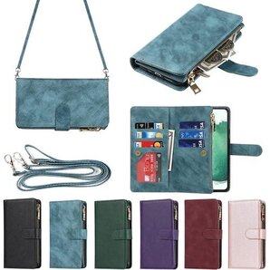 Eastwave for Galaxy S22 ケース 銭入れ ファスナーポケット付き PUレザー 6色 ブルー 335