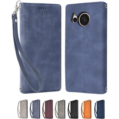 シズカウィル AQUOS sense7 doo SH- イファンデ2 スマホケース 1個入り Blue ブルー色 430