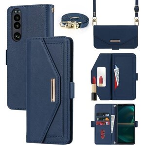Pelanty for Sony Xperia 5 I クスペリア5iii so53b 耐衝撃 肩縄付き-ブルー 527