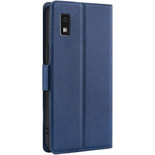 AQUOS wish3 SH-53D ケース 手帳型 ザー スタンド機能 薄型 軽量 耐衝撃 全面保護 ブルー 675