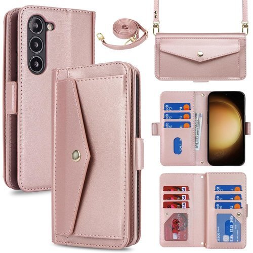 Eastwave for Galaxy S23 ケース 手帳型 カード収納 小銭入れ PUレザー 6色 ピンク 755